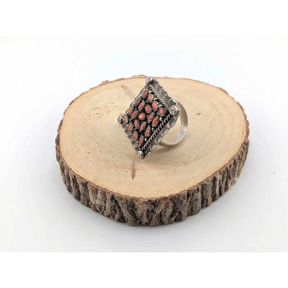 Vtg Navajo Ring‎ Marked Sterling Native Am Women's Jewelry Adjustable ***